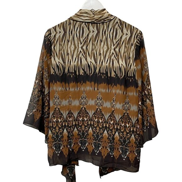 Dressbarn Flowy Jacket + Tank Large Womens Top NWT Brown Black Womens Top NWT - Picture 3 of 11